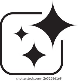 Artificial intelligence icon. AI icon. Ai generated icon, Ai logo. Ai sparkle star with square. Artificial intelligence symbol for app and web