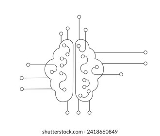 Icono de inteligencia artificial. Señal de IA. Ilustración del vector