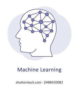 Artificial Intelligence Icon: AI Technology, Machine Learning, Intelligent Systems, Deep Learning, Data Science with editable stroke.