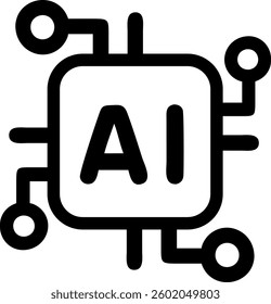 Artificial intelligence icon  AI technology element. Futuristic technology 