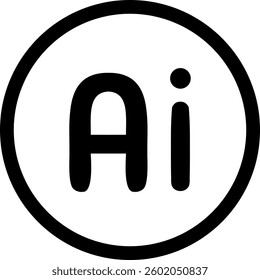 Artificial intelligence icon  AI technology element. Futuristic technology 