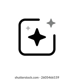 Artificial intelligence icon. AI icon with three stars for logo, application and website. Flat vector illustration EPS10