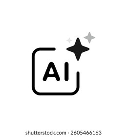 Artificial intelligence icon. AI icon with three stars for logo, application and website. Flat vector illustration EPS10