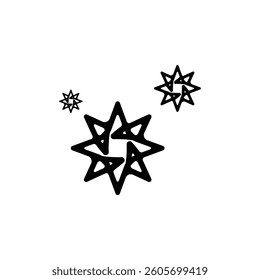 Artificial intelligence icon. AI icon with three stars for logo, application and website. Flat vector illustration EPS10