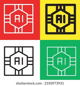 Artificial Intelligence Icon. Ai vector icon from Artificial Intelligence collection. Outline style Artificial Intelligence icon.
