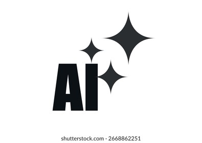 Icono de inteligencia artificial.  Icono simple del Vector de la IA.