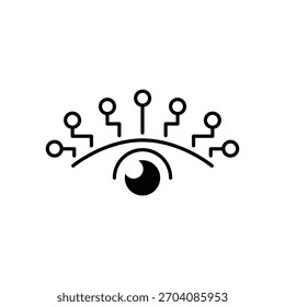 Ícone de inteligência artificial. Sinal de visão panorâmica