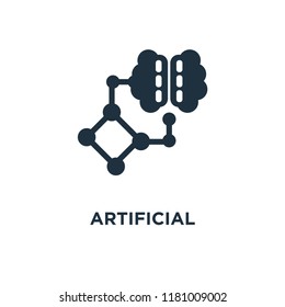Artificial intelligence icon. Black filled vector illustration. Artificial intelligence symbol on white background. Can be used in web and mobile.