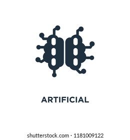 Artificial intelligence icon. Black filled vector illustration. Artificial intelligence symbol on white background. Can be used in web and mobile.