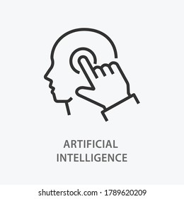 Artificial intelligence icon. Black vector illustration isolated on white.