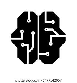 artificial intelligence icon. brain and ai components. flat design style. cock is used for presentations, brands, materials, etc. vector design template