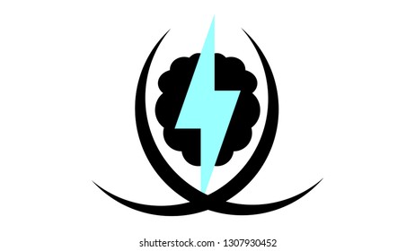 Artificial intelligence icon. Brain logo vector design