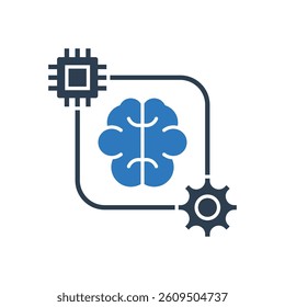 Artificial Intelligence Icon - Brain Icon Sign Symbol