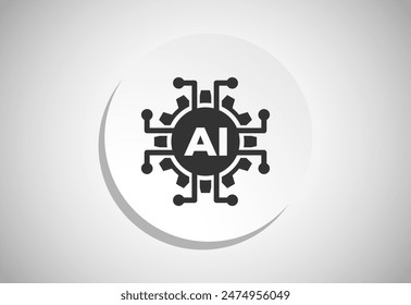Artificial Intelligence Icon Button For Mobile and Web