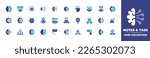Artificial intelligence icon collection. Duotone color. Vector illustration. Containing brain, decision, ai, artificial intelligence, brainstorming, machine learning, assistant, connection, bot.