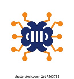 Künstliche Intelligenz Symbol Farbe Glyphe Vektorgrafik
