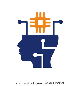 Ilustração de vetor de glifo de cor de ícone de inteligência artificial