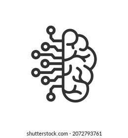 Artificial intelligence icon concept isolated on white background. Vector illustration