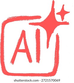 Künstliche Intelligenz Symbol Kreide Kreide Zeichnung Doodle Vektor