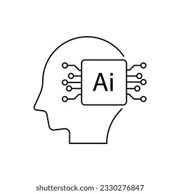 diseño de iconos de inteligencia artificial.
símbolo de desarrollo artificial. aislado de fondo blanco. ilustración vectorial