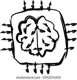 artificial intelligence icon in Doodle style