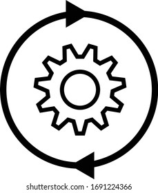 Artificial intelligence icon with gear symbol.  smart new technologies and innovation isolated vector illustration