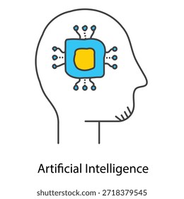 Symbol für künstliche Intelligenz, das fortgeschrittenes maschinelles Lernen für intelligente Automatisierung veranschaulicht