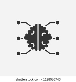 Artificial Intelligence icon illustration,vector brain sign symbol
