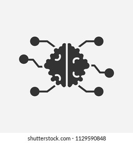 Artificial Intelligence icon illustration,vector brain sign symbol
