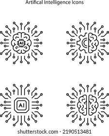 icono de inteligencia artificial aislado en fondo blanco con estilo de contorno. icono de inteligencia artificial línea delgada contorno símbolo de inteligencia artificial lineal para logo, web, app, UI. 