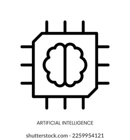 icono de inteligencia artificial. Diseño De Estilo De Arte De Línea Aislado En Fondo Blanco