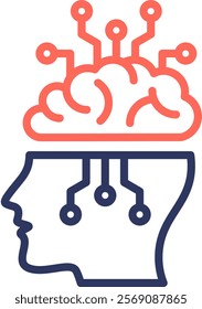 Artificial Intelligence Icon Line Color Vector Illustration