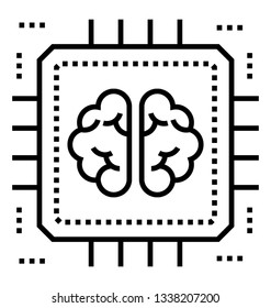 Artificial intelligence icon in line design 