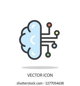 artificial intelligence icon, line sign - vector illustration eps10