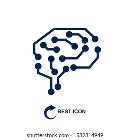 artificial intelligence icon in line style on white background