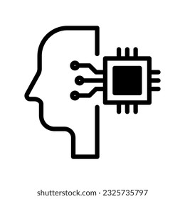un icono de inteligencia artificial en estilo de línea