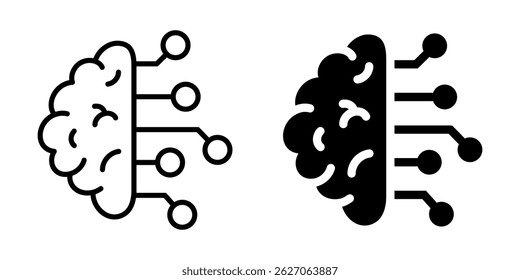 Icono de inteligencia artificial. Estilo lineal y de silueta.