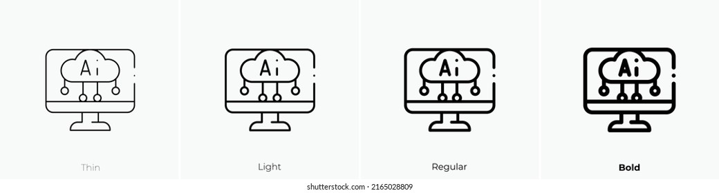artificial intelligence icon. Linear style sign isolated on white background. Vector illustration.