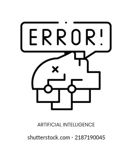 artificial intelligence icon. Linear style sign isolated on white background. Vector illustration