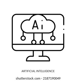 artificial intelligence icon. Linear style sign isolated on white background. Vector illustration