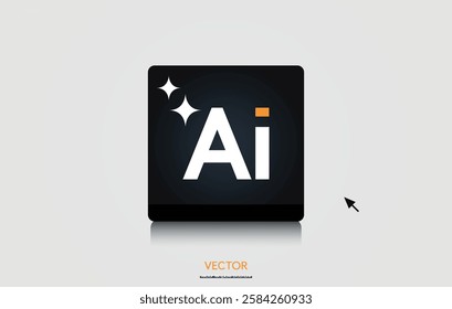 Artificial Intelligence Icon for Mobile App. Modern AI Design Element for Technology Projects