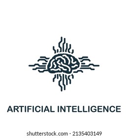 Artificial Intelligence icon. Monochrome simple icon for templates, web design and infographics