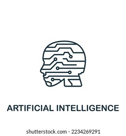 Artificial Intelligence icon. Monochrome simple Business Intelligence icon for templates, web design and infographics