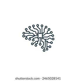 Artificial Intelligence icon. Monochrome simple Virtual Assistant icon for templates, web design and infographics