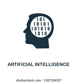 Artificial Intelligence icon. Monochrome style design from machine learning collection. UX and UI. Pixel perfect artificial intelligence icon. For web design, apps, software, printing usage.