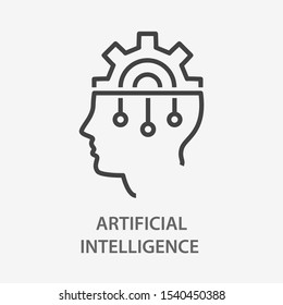 Artificial intelligence icon on white background. Vector illustration.