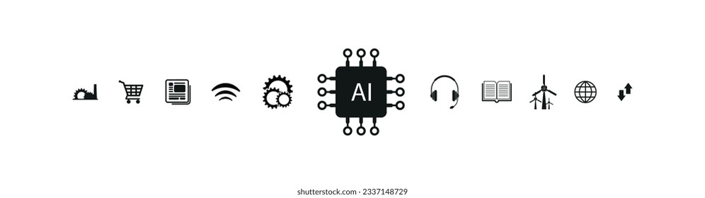 artificial intelligence icon on white background