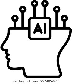 Artificial Intelligence Icon Outline Vector Illustration