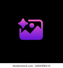 Artificial intelligence icon represents creativity and innovation in digital art tools and design.