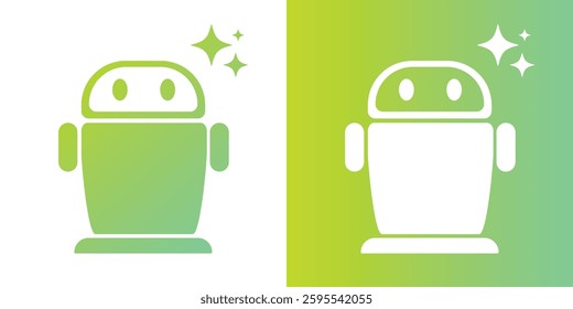 Artificial intelligence icon. Robot ai icon with star